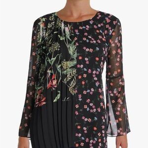 French Connection Bluhm Bolero Black Floral Sheer Blouse